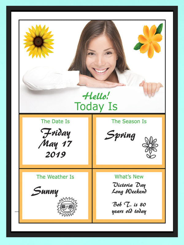 Today Is Activity Board for Dementia and Memory Care