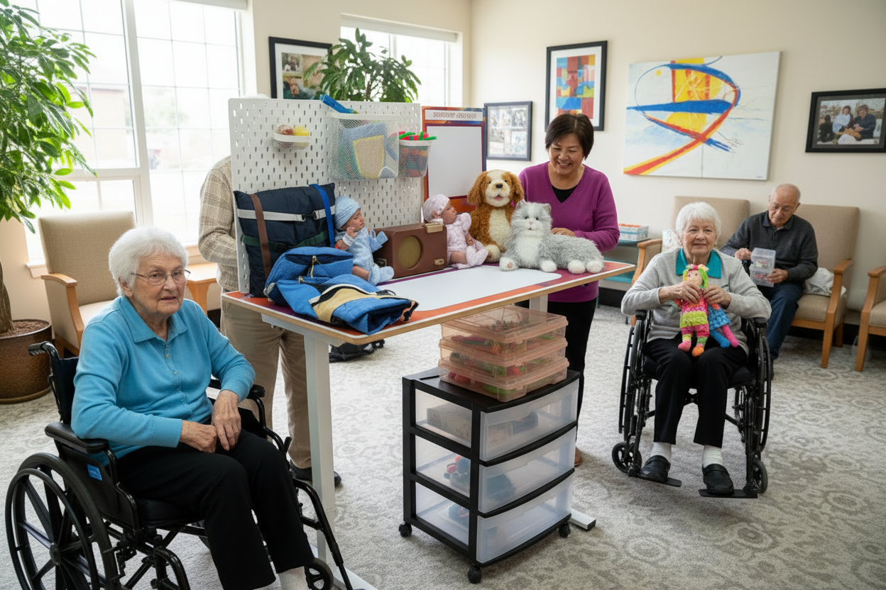 Sensory Therapy Life Skills Station with seniors