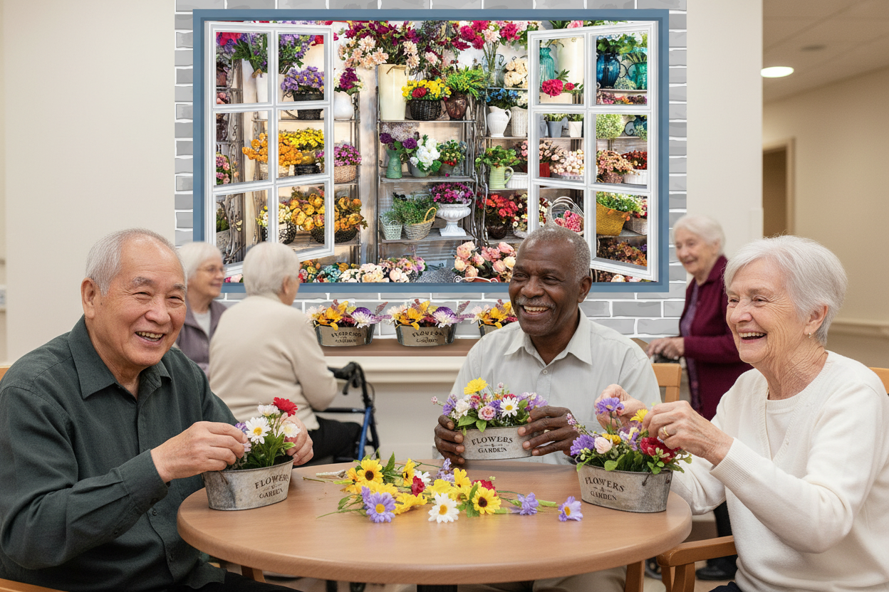 Two Men and Woman Making Flower Pots