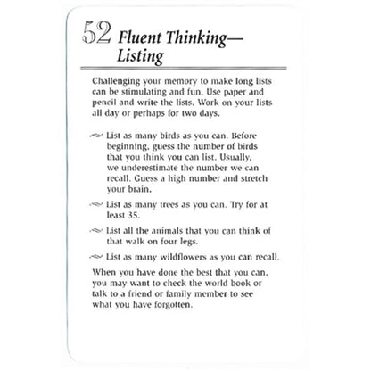 Aerobics For The Mind: Mental Fitness Cards