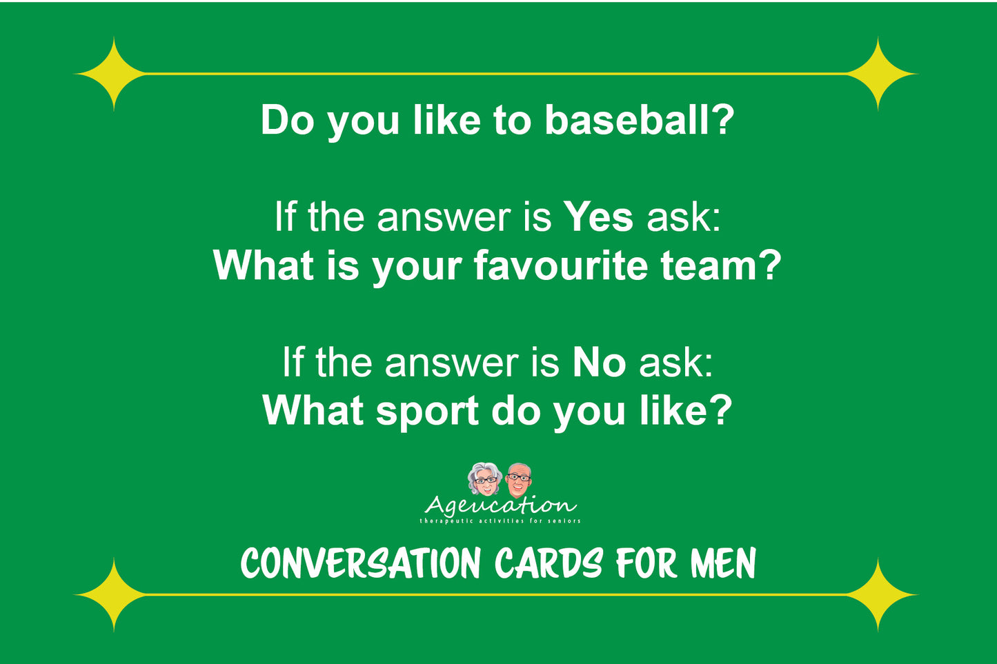 Conversation card front men