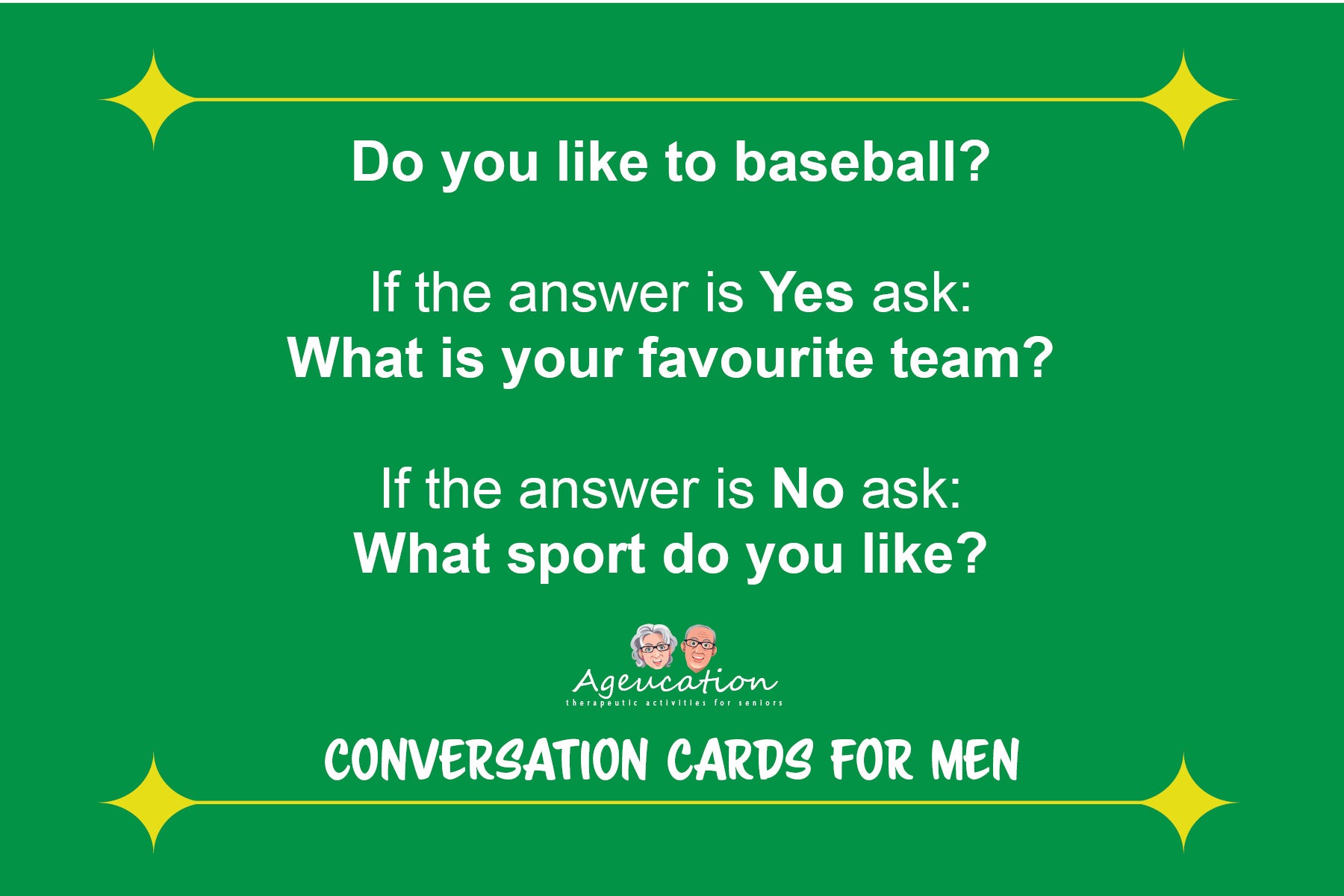Conversation card front men