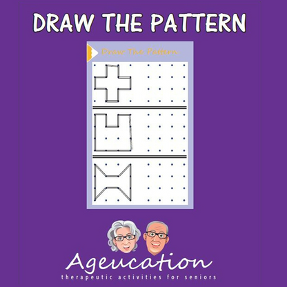 Gift Activity Pack 3 - Activity Board Lacing Shapes, Draw The Pattern, Shake Loose A Memory