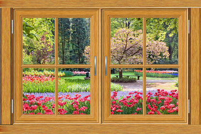Faux Rustic Window Park View