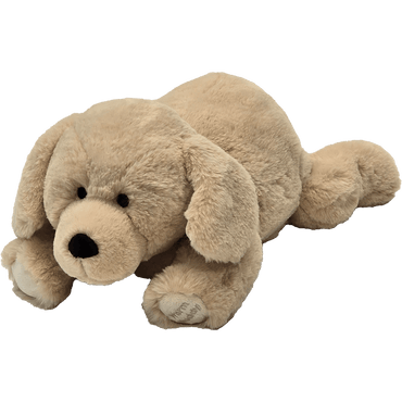 Beige plush dog with heated insert for warmth