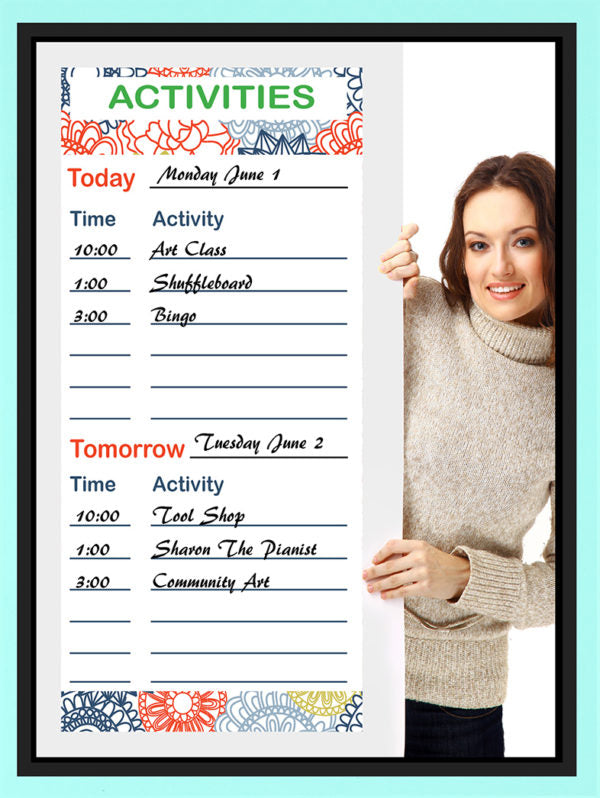 Today Activity Board for Senior Memory Care Facilities