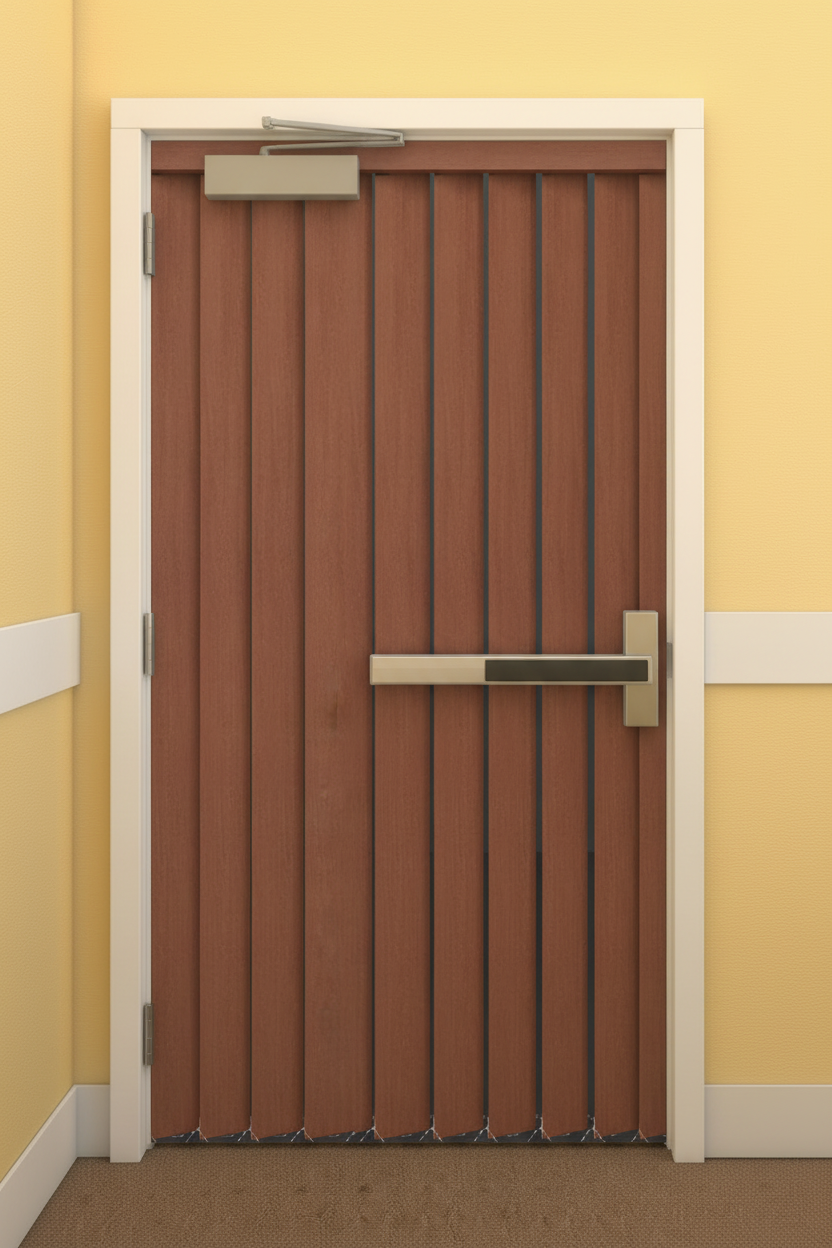 Brown Blinds on single door