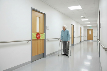 Door barrier highlighted in facility setting