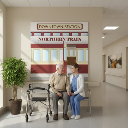 Downtown Station - With Elderly Man and Caregiver