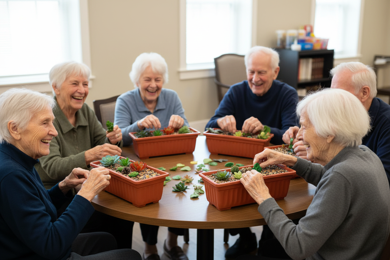 Magnetic Plant Arrangement - seniors playing