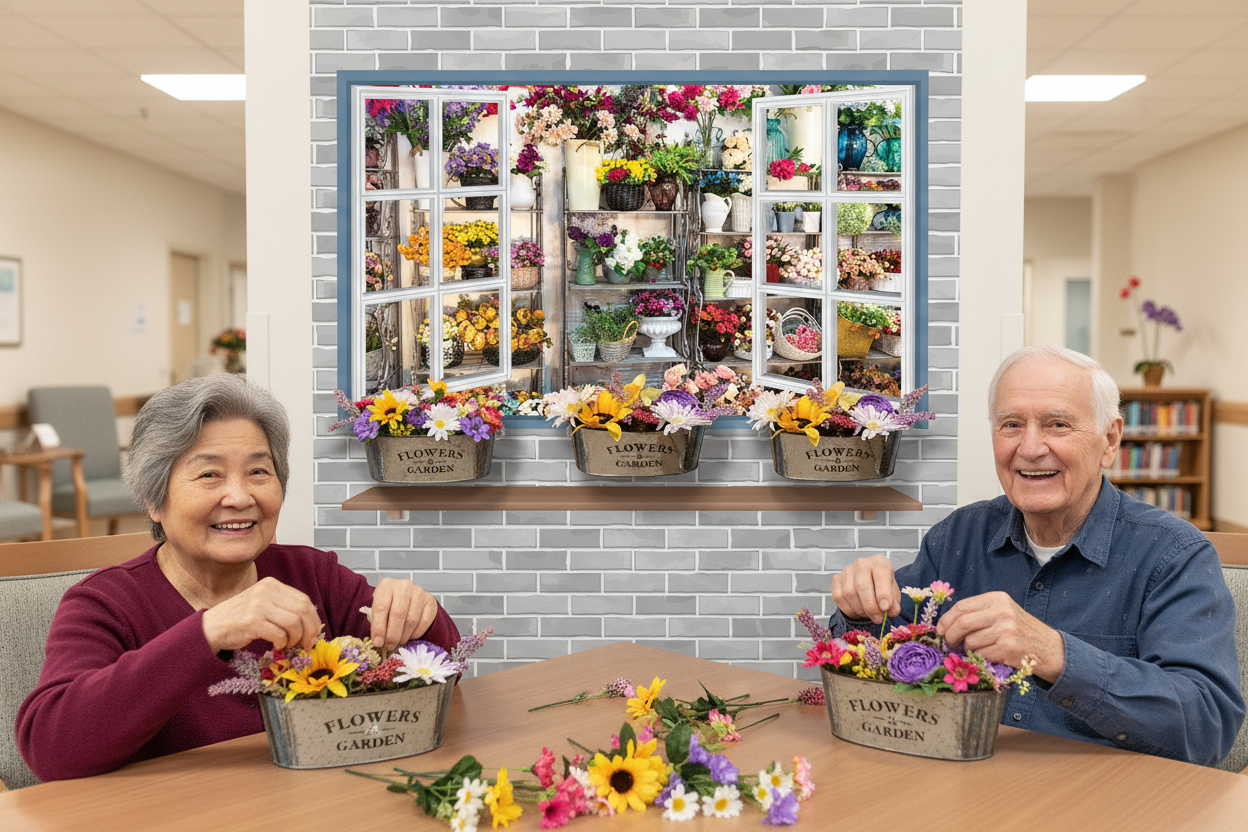 Pots with Hidden Hooks on Shelf