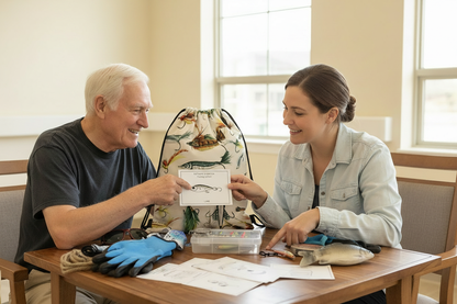 Senior Holding Explore and Match Card