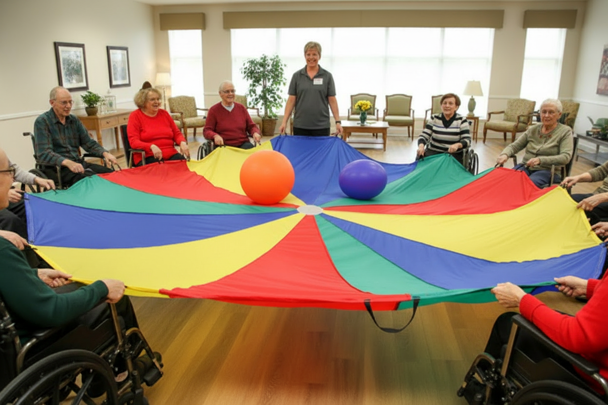 The original activity scene with both balls retained and their lettering removed