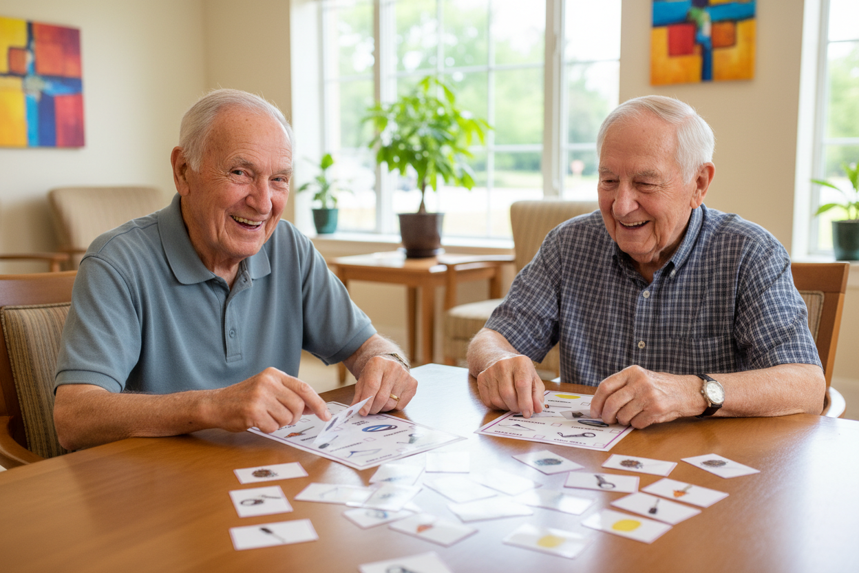 Two men playing tool shopping game