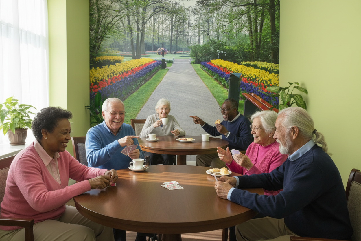 Memory Care Sitting Area Wall Murals - 8x8 Therapeutic Art | Dementia ...