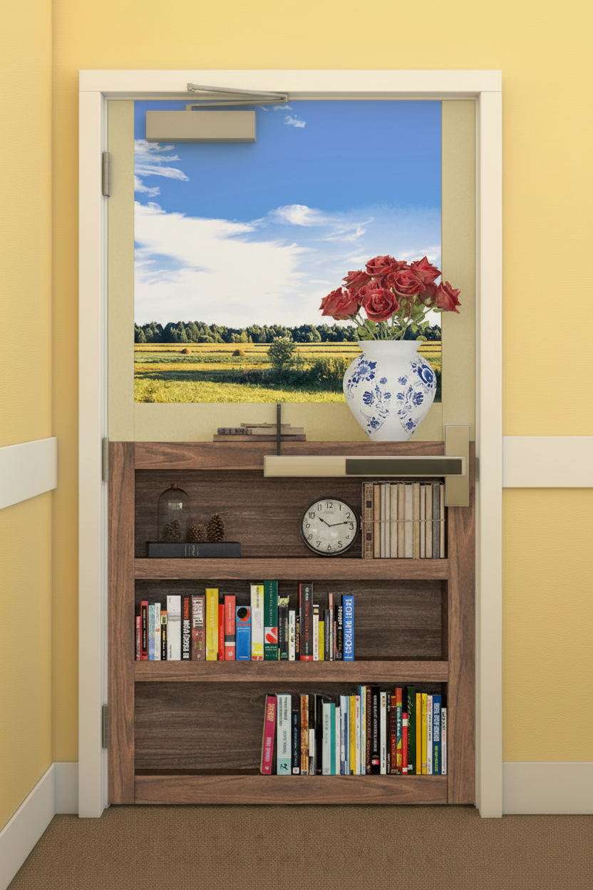 Window with Vase mural on single door